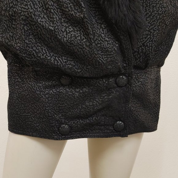 GENUINE LEATHER/FUR WOMANS COAT SIZE M BY PELLE STUDIO FEATURING THINSULATE - Picture 3 of 14